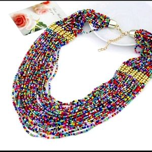 Multilayer Rice Bead Necklace
